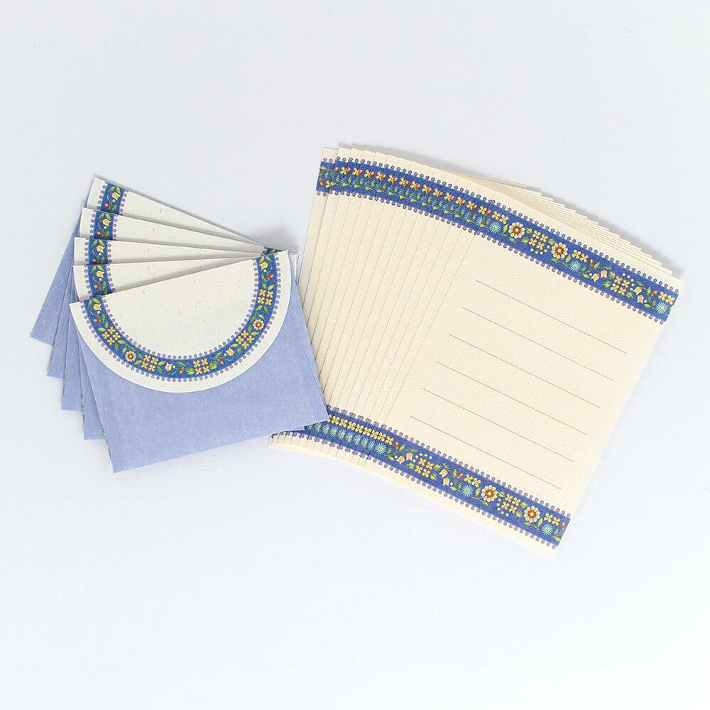 Tyrol 'Bloom' Blue Mini Letter Writing Set