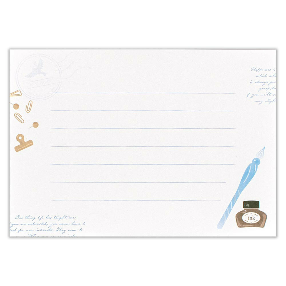 Pen & Ink Desk Stationery Stickers Letter Writing Set