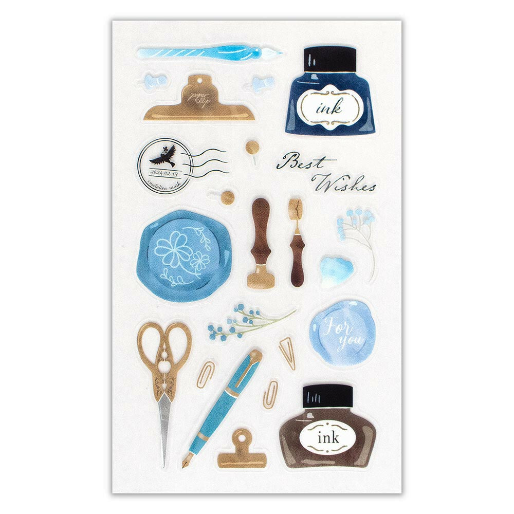 Pen & Ink Desk Stationery Stickers Letter Writing Set