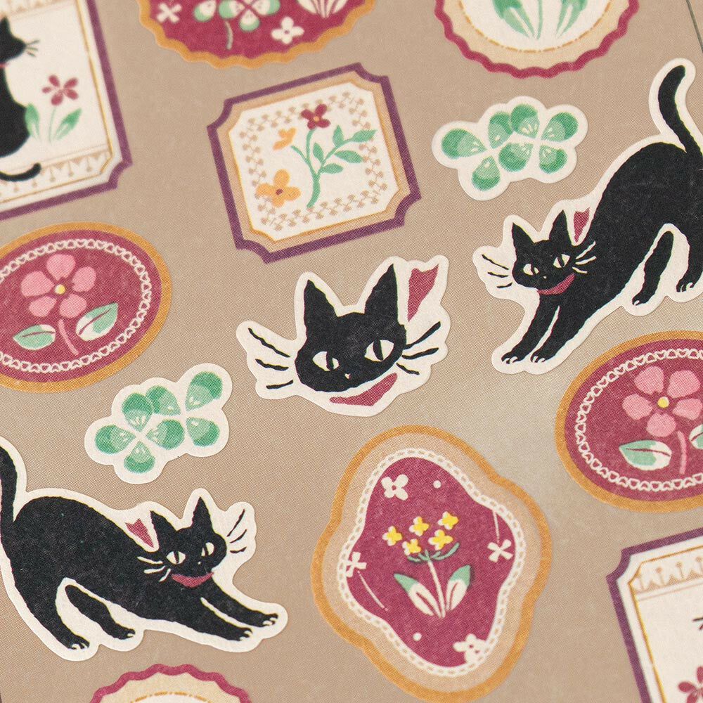 Black Cat Sticker Seals | 'Wanowa' Series | Stickers Sheet