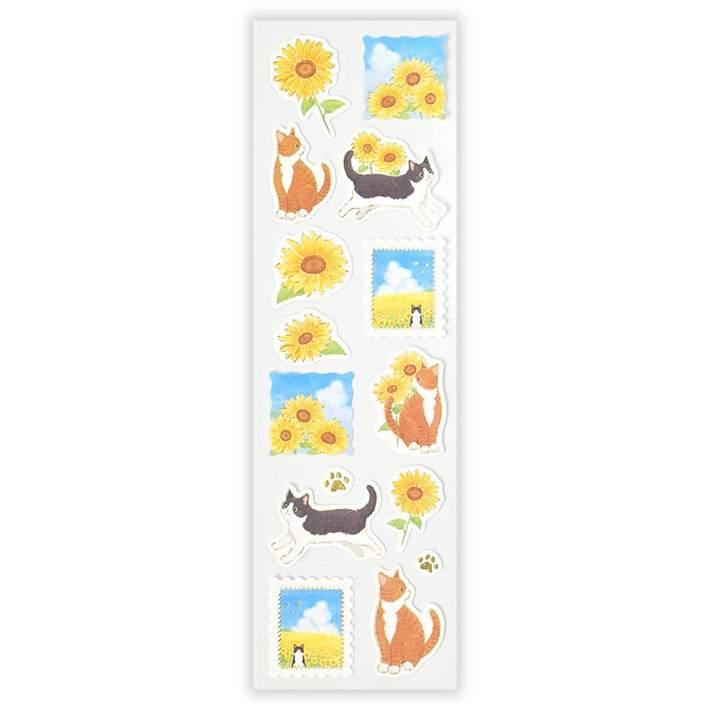 Cats & Sunflowers Stickers Sheet