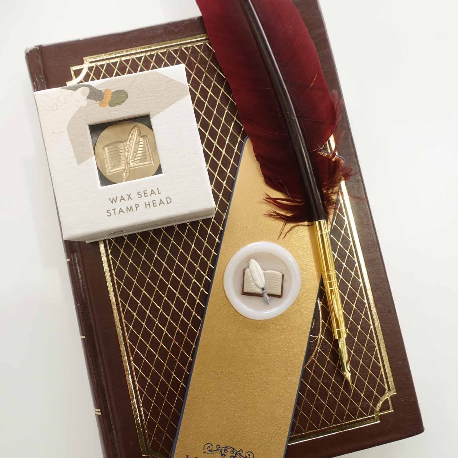 3D Book & calligraphy Quill wax seal stamp fiona ariva australia