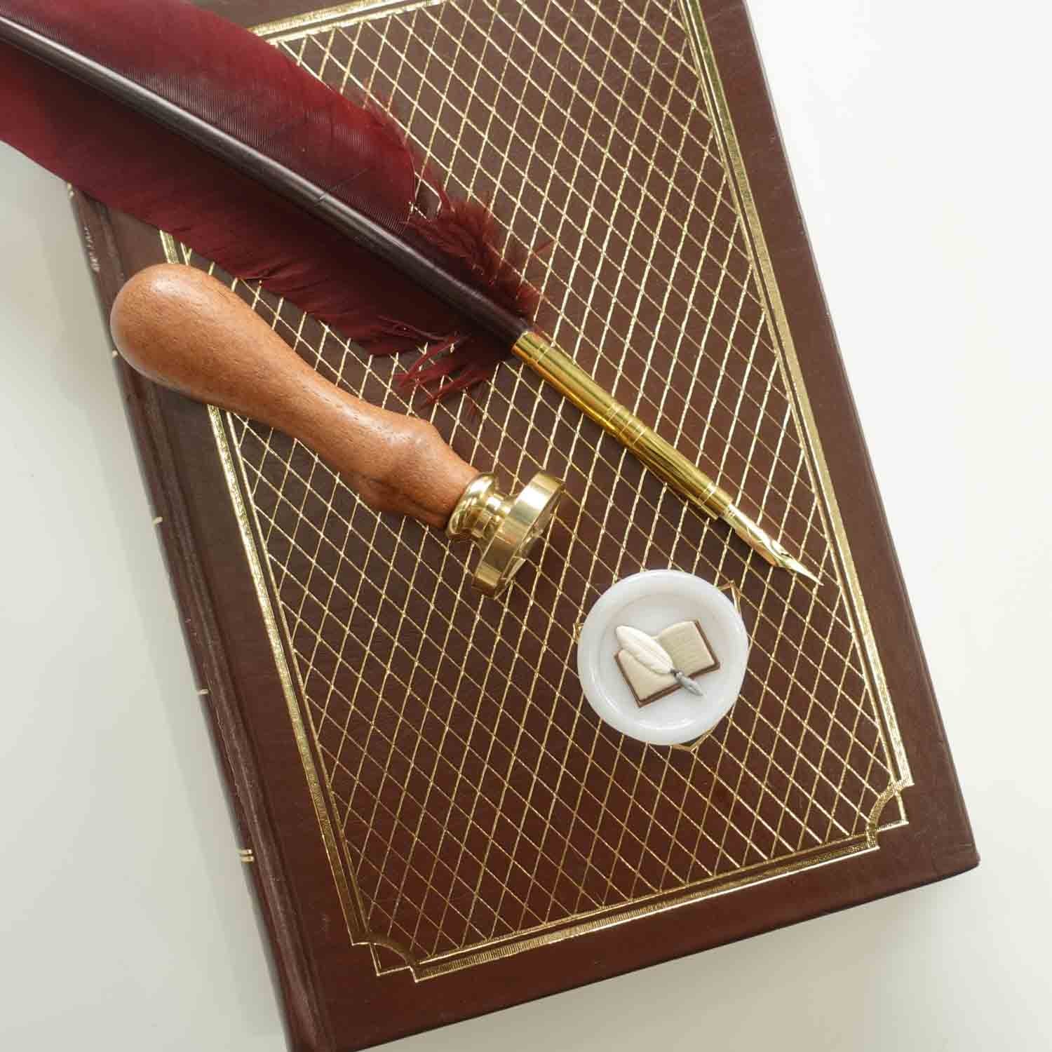 3D Book & Quill wax seal stamp