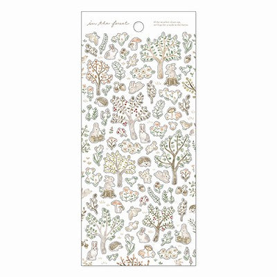 Rabbit 'In The Forest' Watercolour Illustration Sticker Sheet