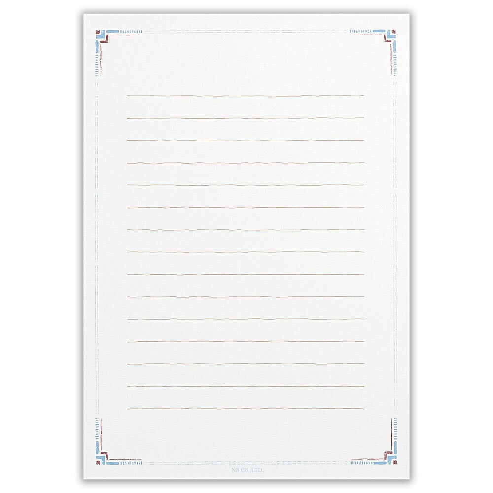 Letter Writing Pad A5 Lined - White & Ivory Paper - Corner Border