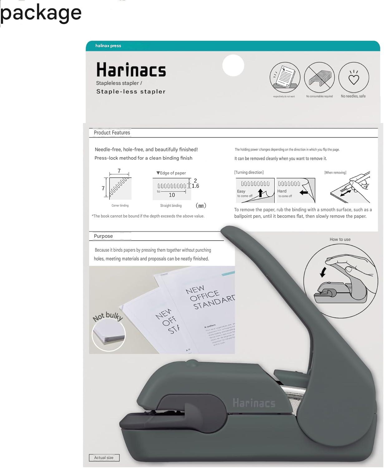 KOKUYO 'Harinacs' Stapleless Stapler (Does Not Need Staples)