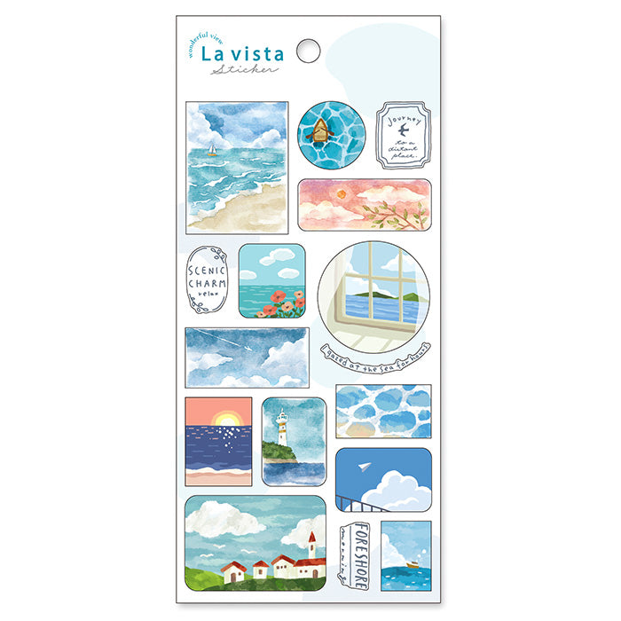 la vista mind wave beach landscape artwork stickers