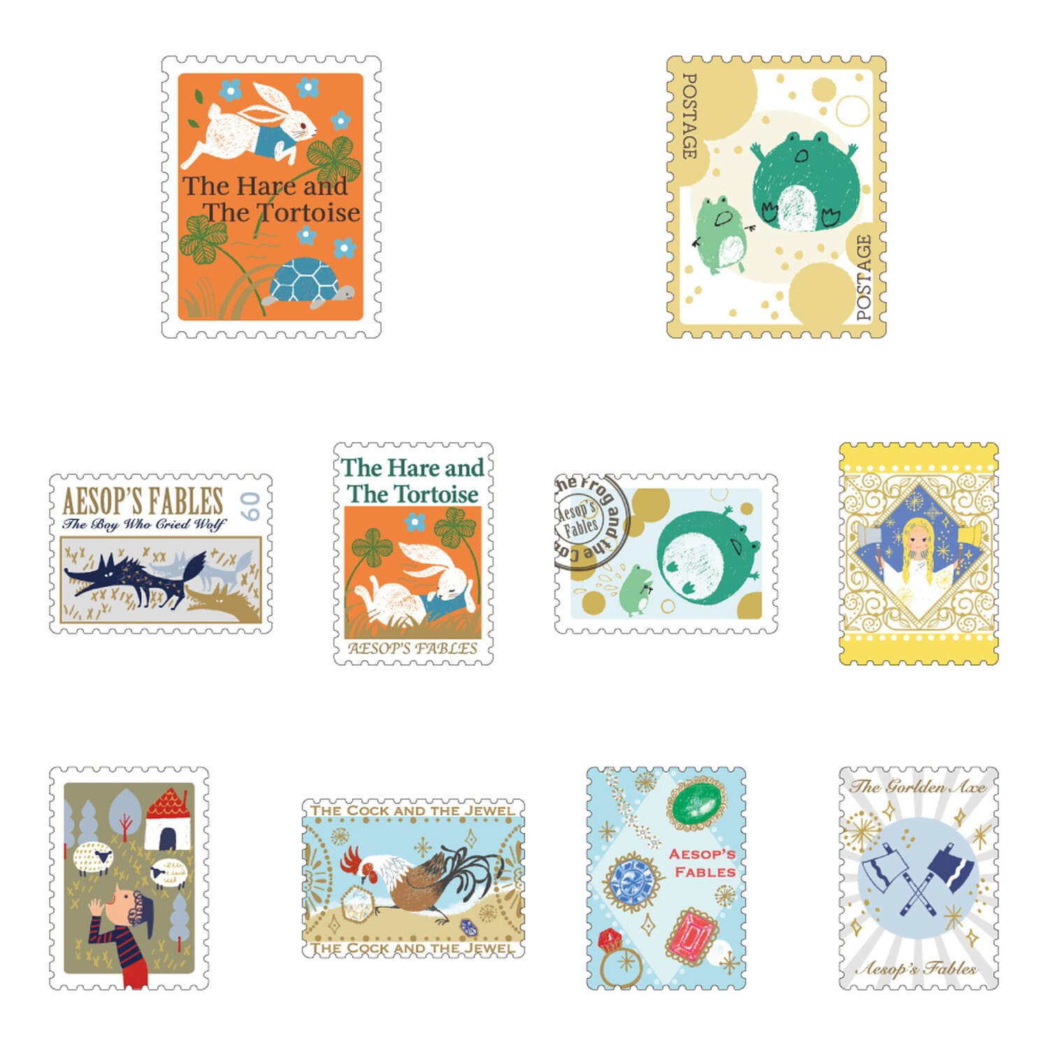 Aesop's Fables Kirapika matchbox flake stickers | Shinzi Katoh