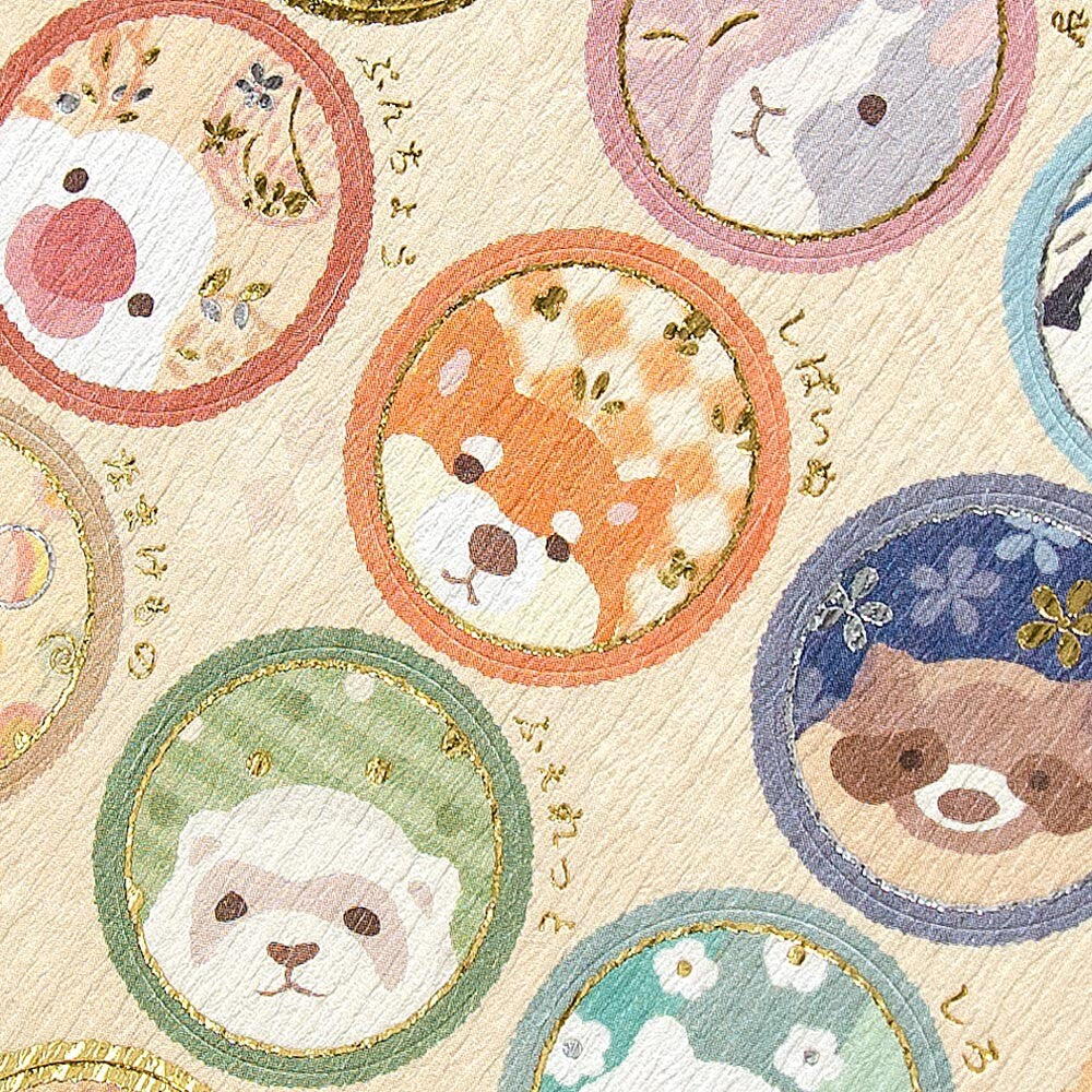 Animal Peek A Boo Round Japanese Decorative Stickers Sheet