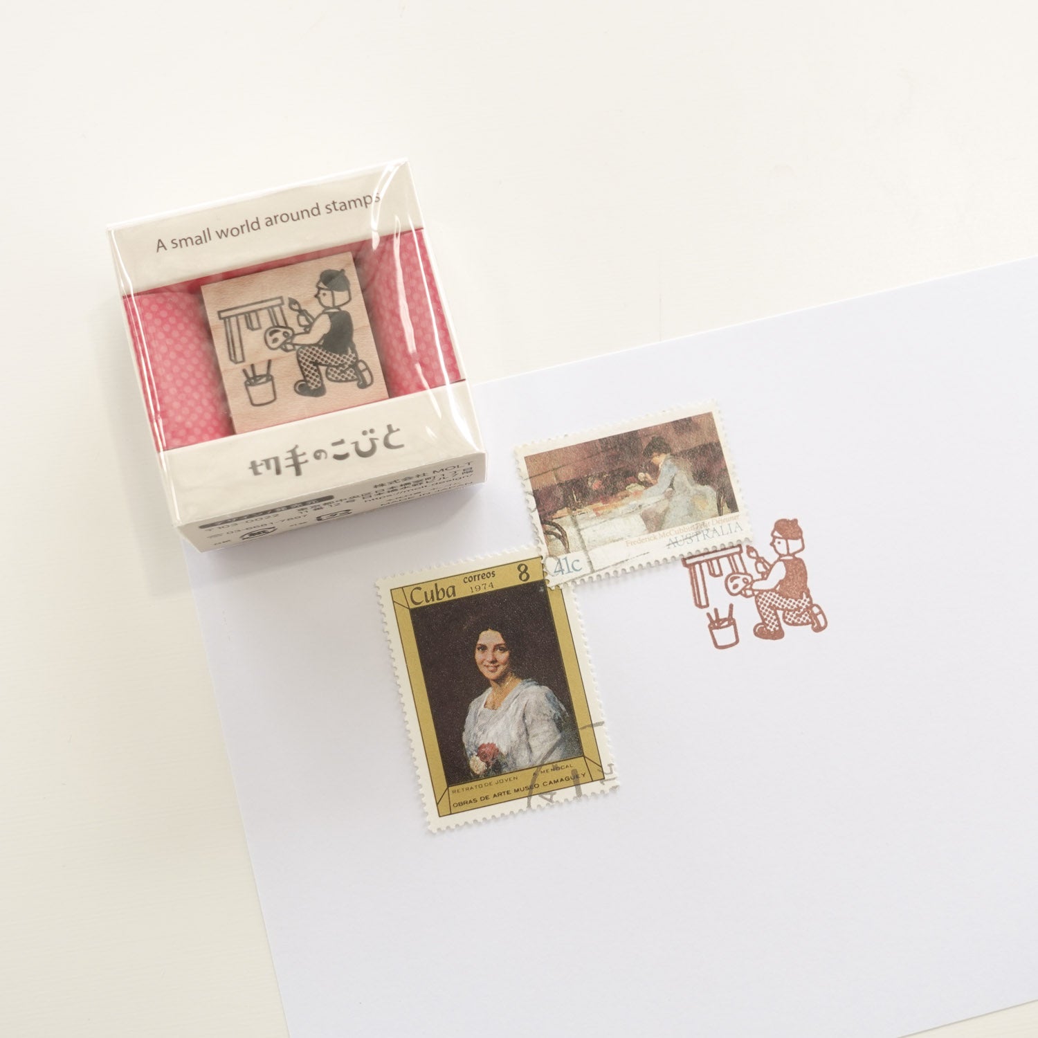 Artist Painting | A Small World Around Stamps | Kitte No Kobito | Rubber Stamp