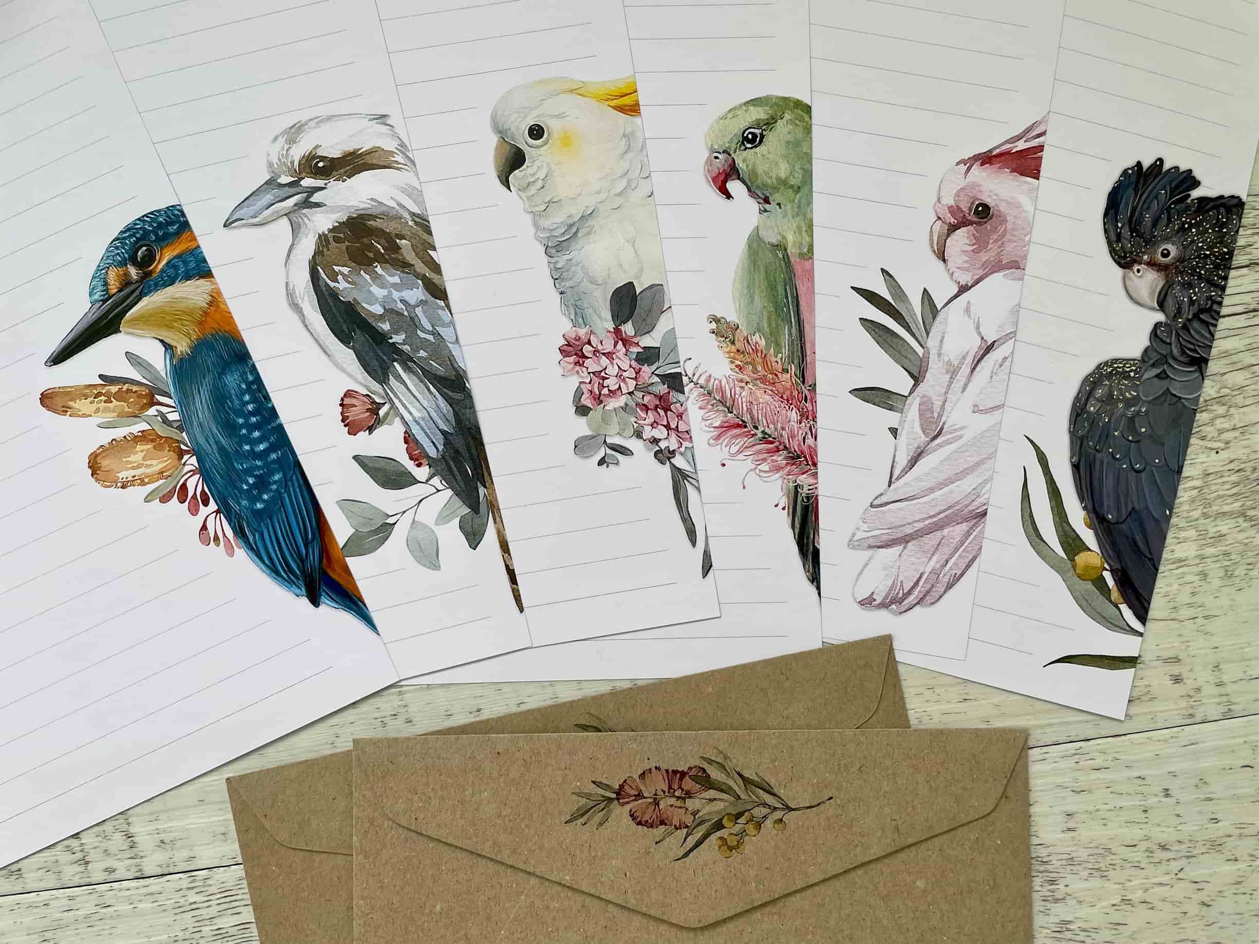 Australian Birds Profiles Letter Writing Set