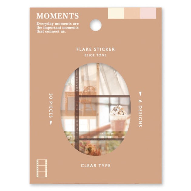 Beige Tone Camera Film 'Moments' Flake Stickers