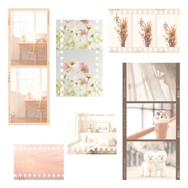 Beige Tone Camera Film 'Moments' Flake Stickers