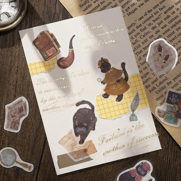 Black Cat Detective Agency | 'Shopping Arcade' Series | Planner Flake Stickers | BGM