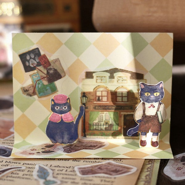 Black Cat Detective Agency | 'Shopping Arcade' Series | Planner Flake Stickers | BGM