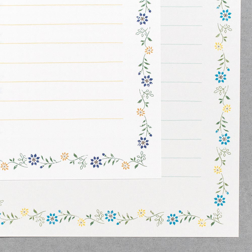 Blue Florets Floral Letter Writing Pad
