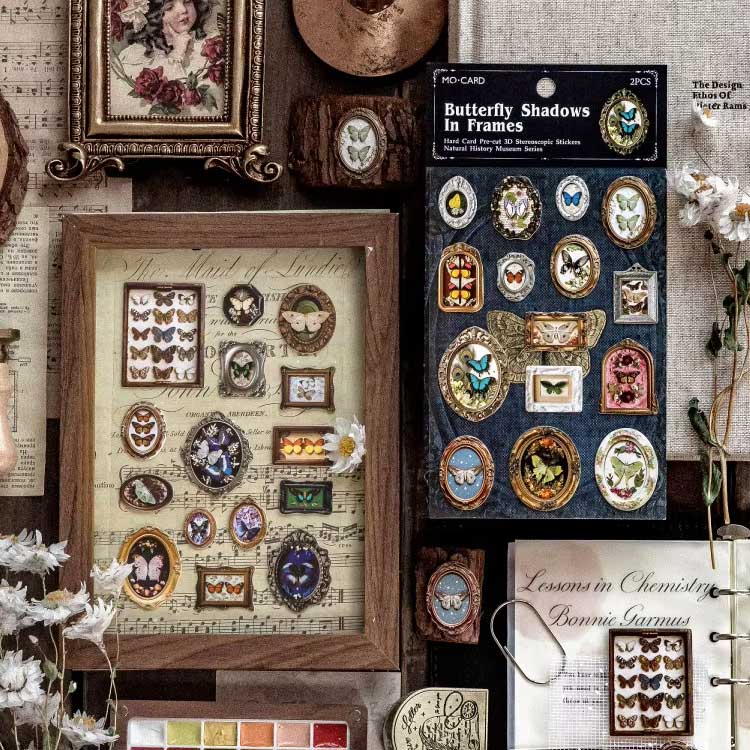 Butterfly Shadows In Frames 'Natural History Museum' 2-sheet Sticker Sheet