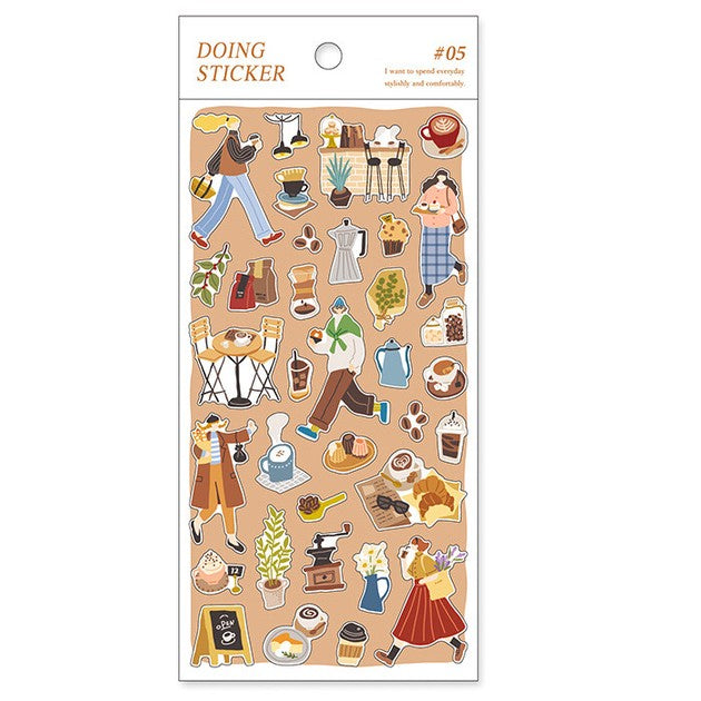 Cafe Coffee #5 'Doing Sticker' Stickers Sheet