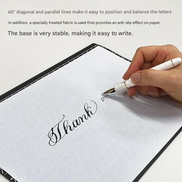 Calligraphy Practice 60 degree Guidelines Black Writing Mat | Kyoei Orions Kiwami