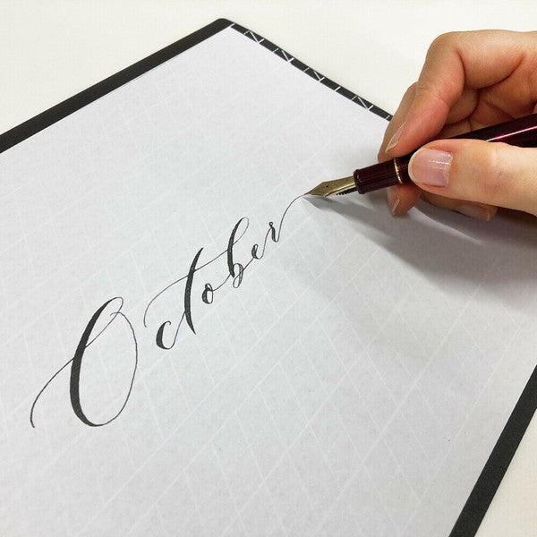Calligraphy Practice 60 degree Guidelines Black Writing Mat | Kyoei Orions Kiwami