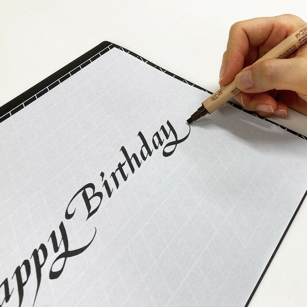 Calligraphy Practice 60 degree Guidelines Black Writing Mat | Kyoei Orions Kiwami