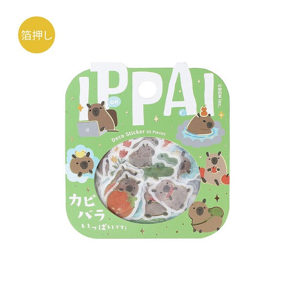 Capybaras All Over The Place  Ippai  Planner Flake Stickers  BGM