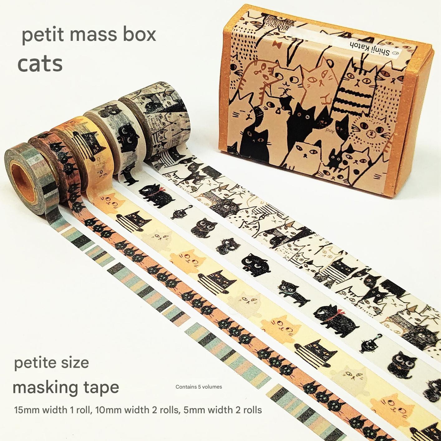 Cats | 5 petite washi tapes set | Shinzi Katoh