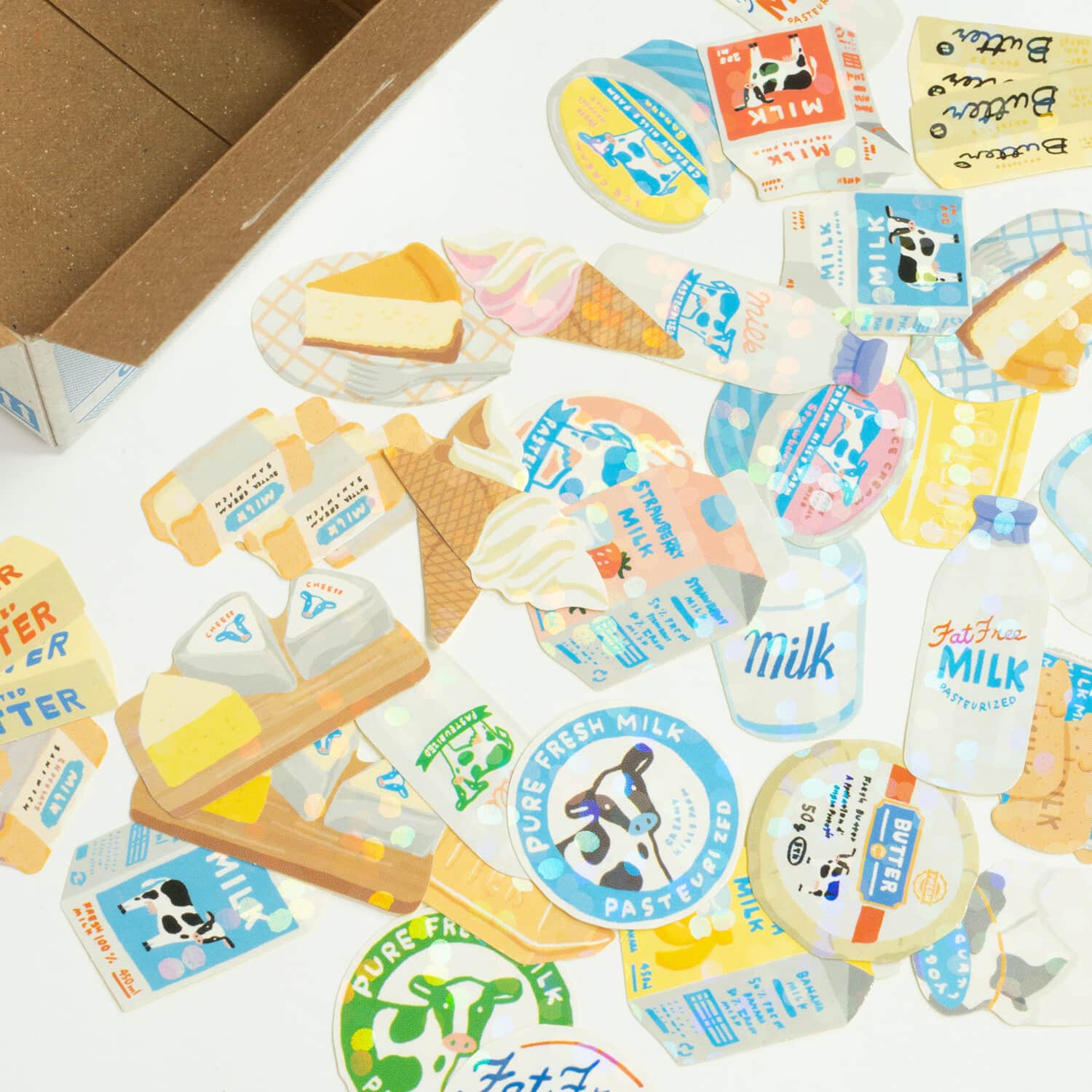 Creamy Hills Farm Milk Cheese | Small Box of Flake Stickers | Haco Seal