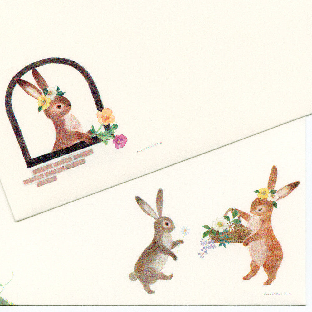 Envelopes [4-pack] | A Rabbit With A Floral Ornament 'Ressa'