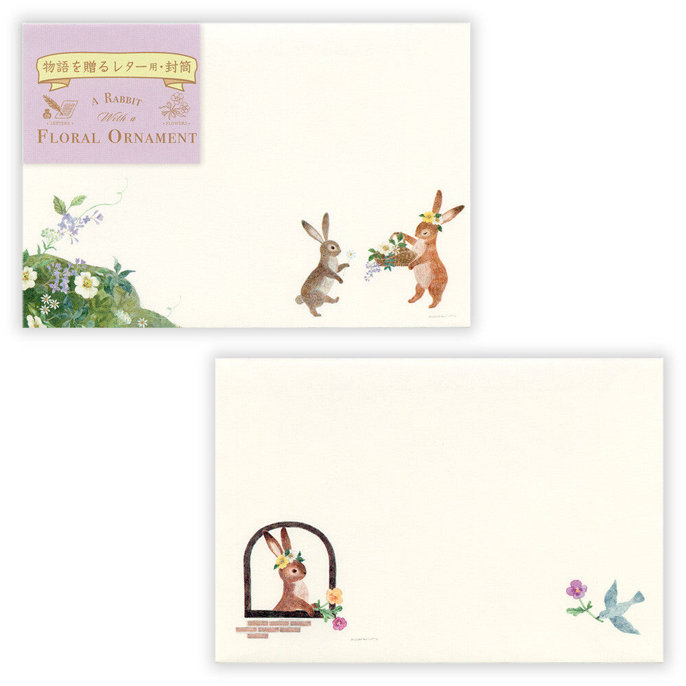 Envelopes [4-pack] | A Rabbit With A Floral Ornament 'Ressa'