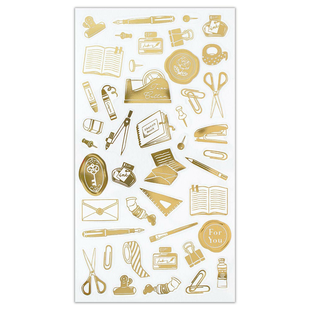 Everyday Stationery Gold Foil Stamping Stickers Sheet