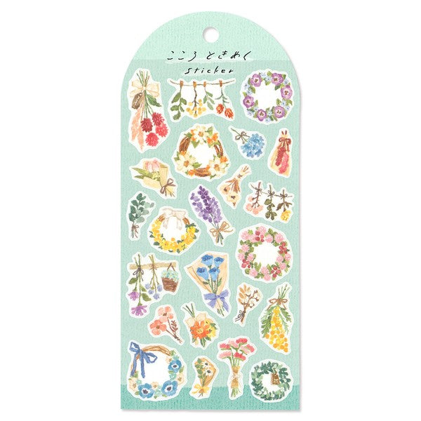 Flower Wreath 'Heart Flutter' Stickers Sheet