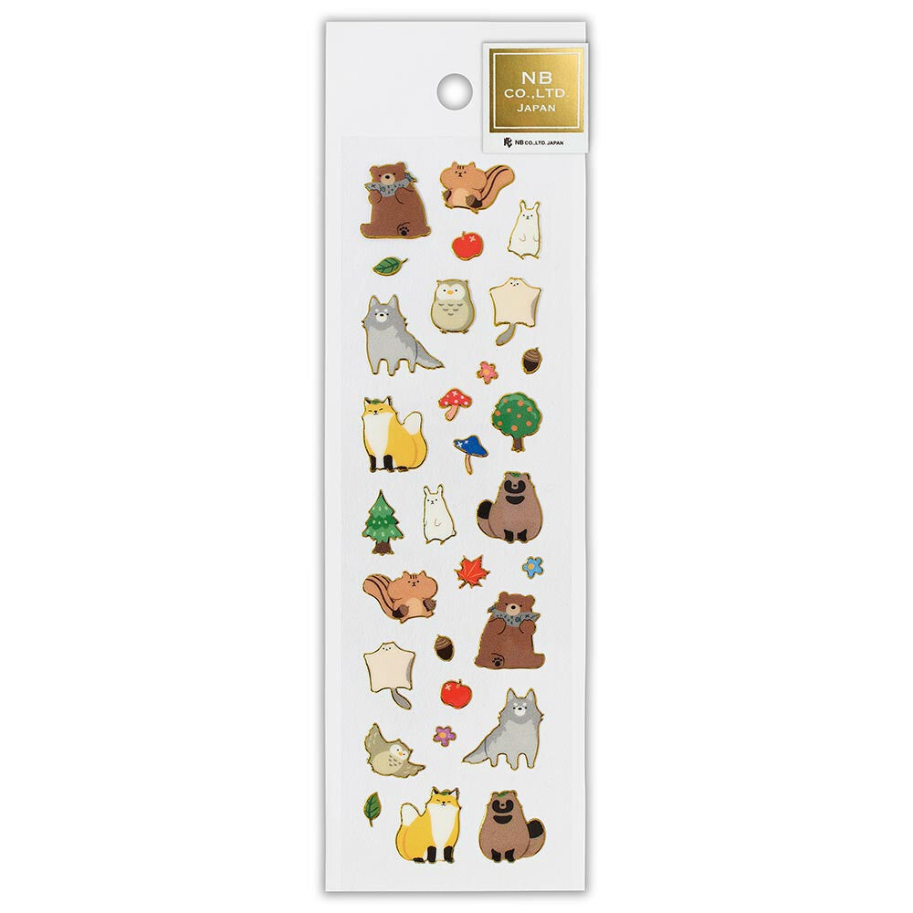 Forest Animals Gold Edge Sticker Sheet