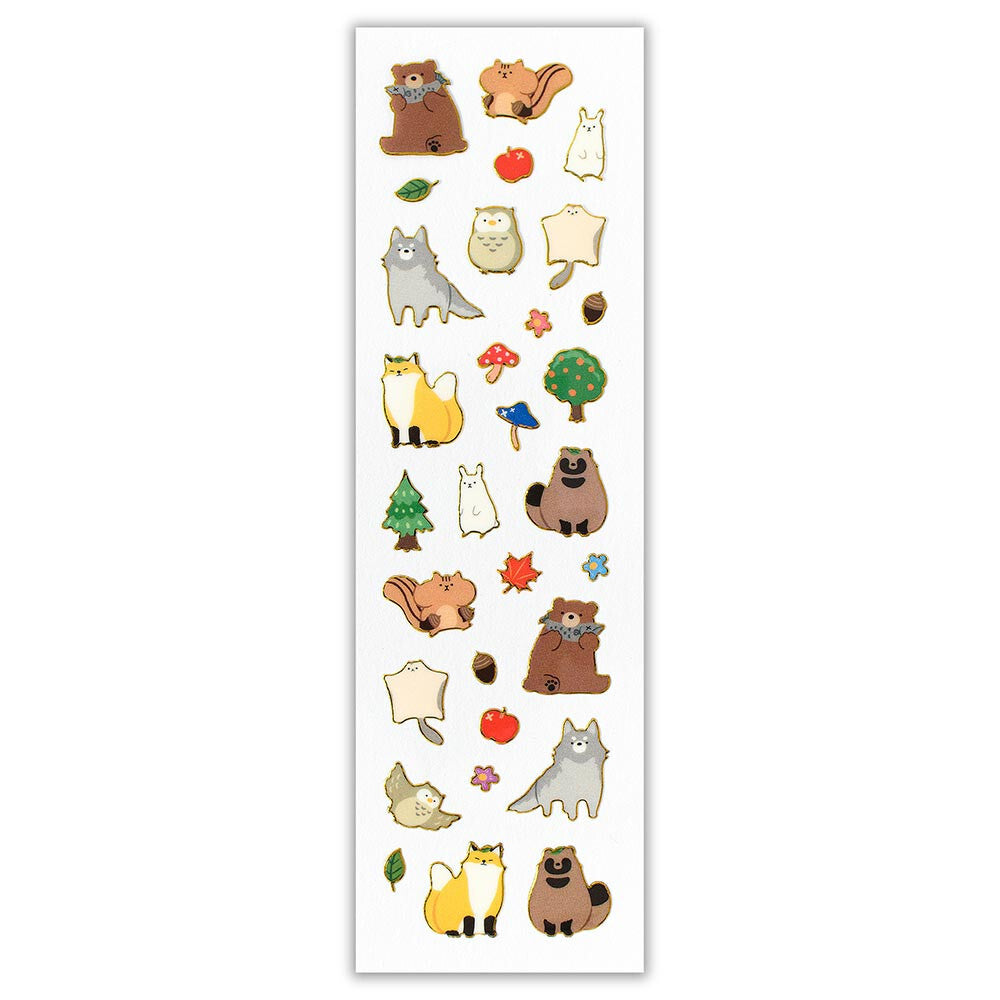 Forest Animals Gold Edge Sticker Sheet