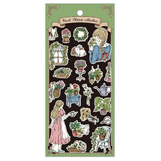 Gardening Pot Plants Houseplants 'Nuit Cherie' Stickers Sheet