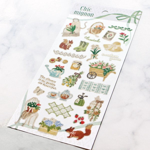 Gardening 'Chic Mignon' Stickers Sheet