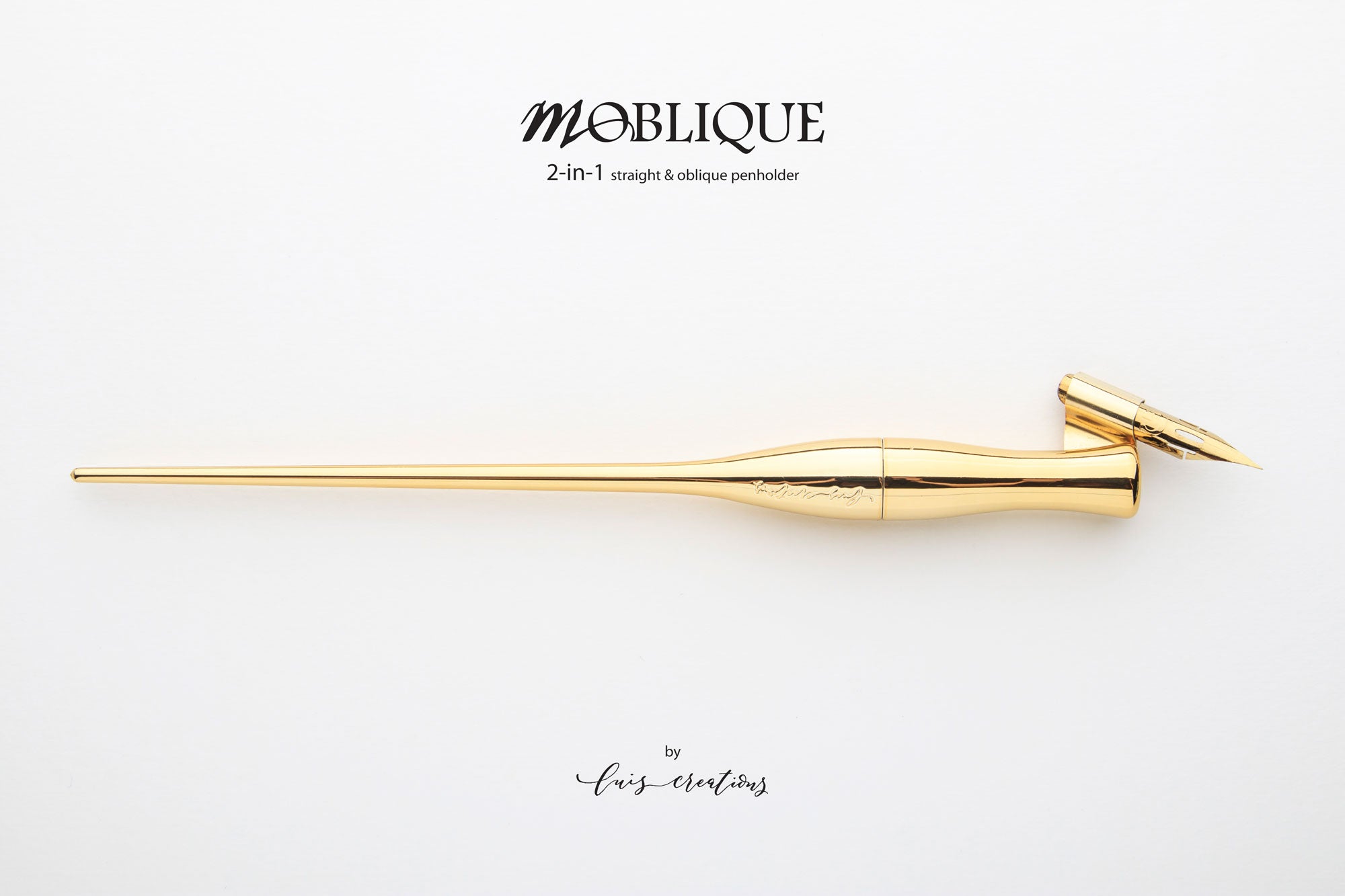 Moblique Gold Calligraphy 2-in-1 Oblique Penholder Luis Creations Golden Sunshine