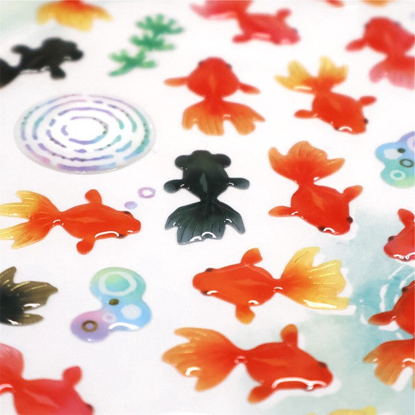 Goldfish 'Summer Selection' 3D Epoxy Resin Stickers Sheet