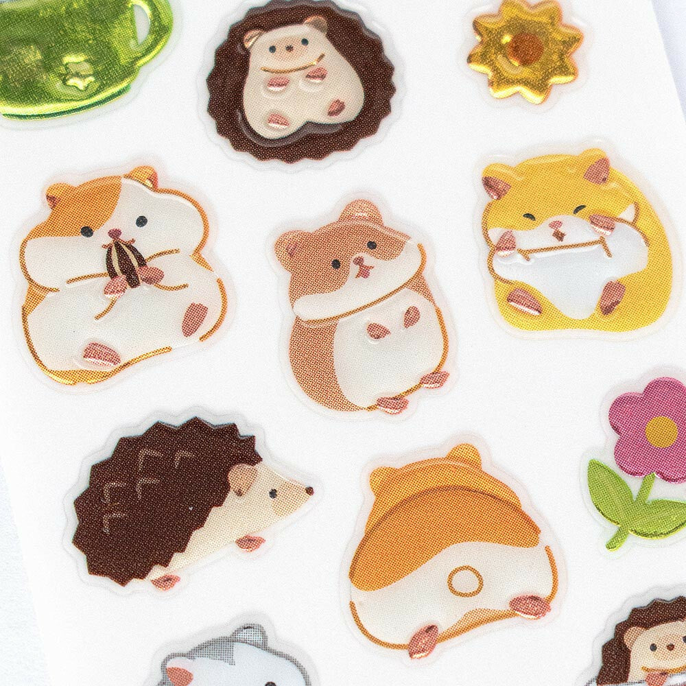 Hamster & Hedgehog Raised Sticker Sheet