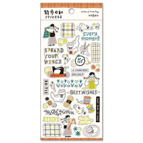 Handicraft Shop Sewing Fabric Yarn Buttons Stickers Sheet