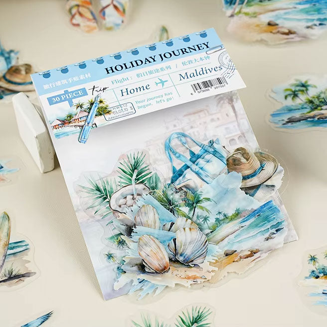 Maldives Beach Theme 'Holiday Journey' Flake Stickers