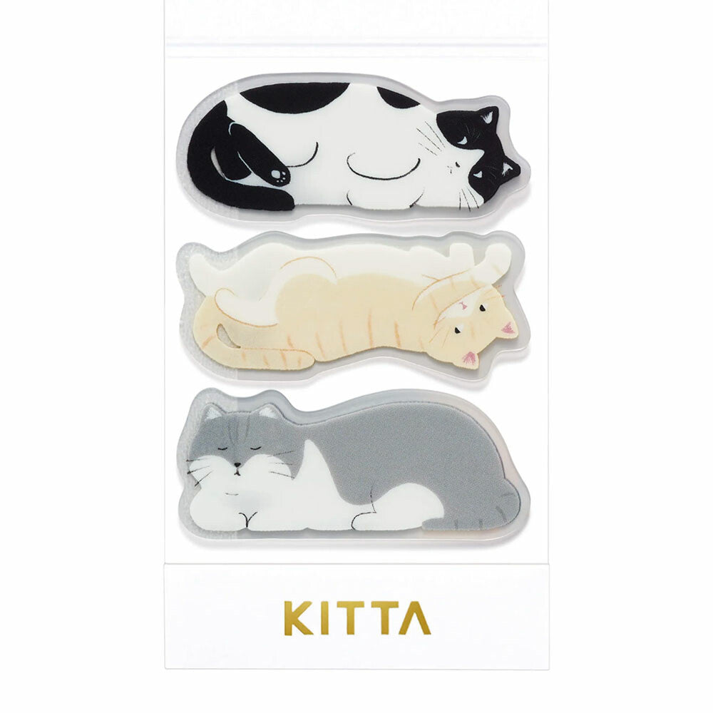 KITTA Relaxing Cats | Clear washi stickers