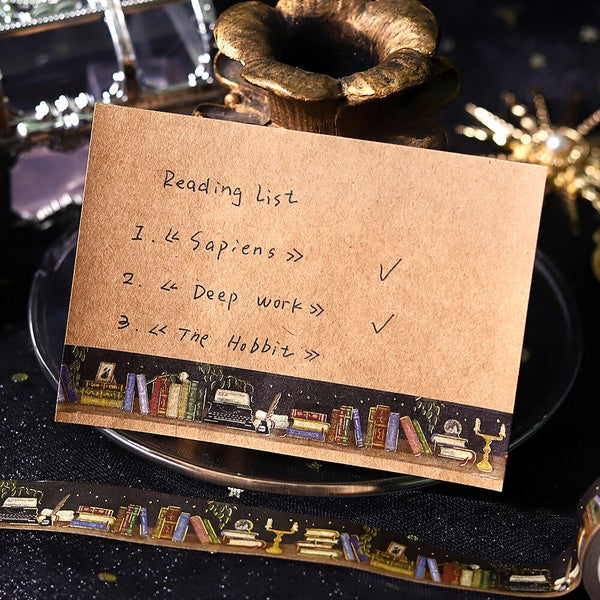 Late Night Bookshelf Washi Tape  BGM