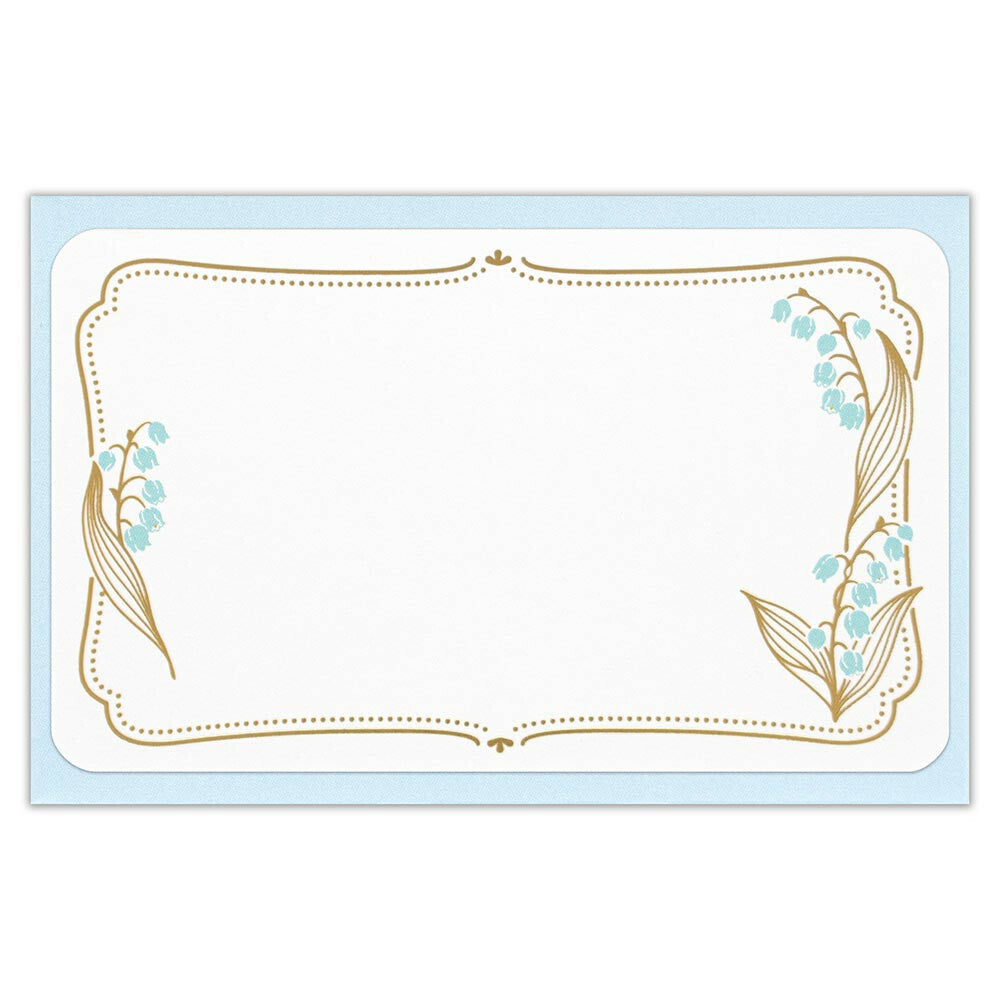 Lily of the Valley Framed Gold Foiled Mini Message Card Set