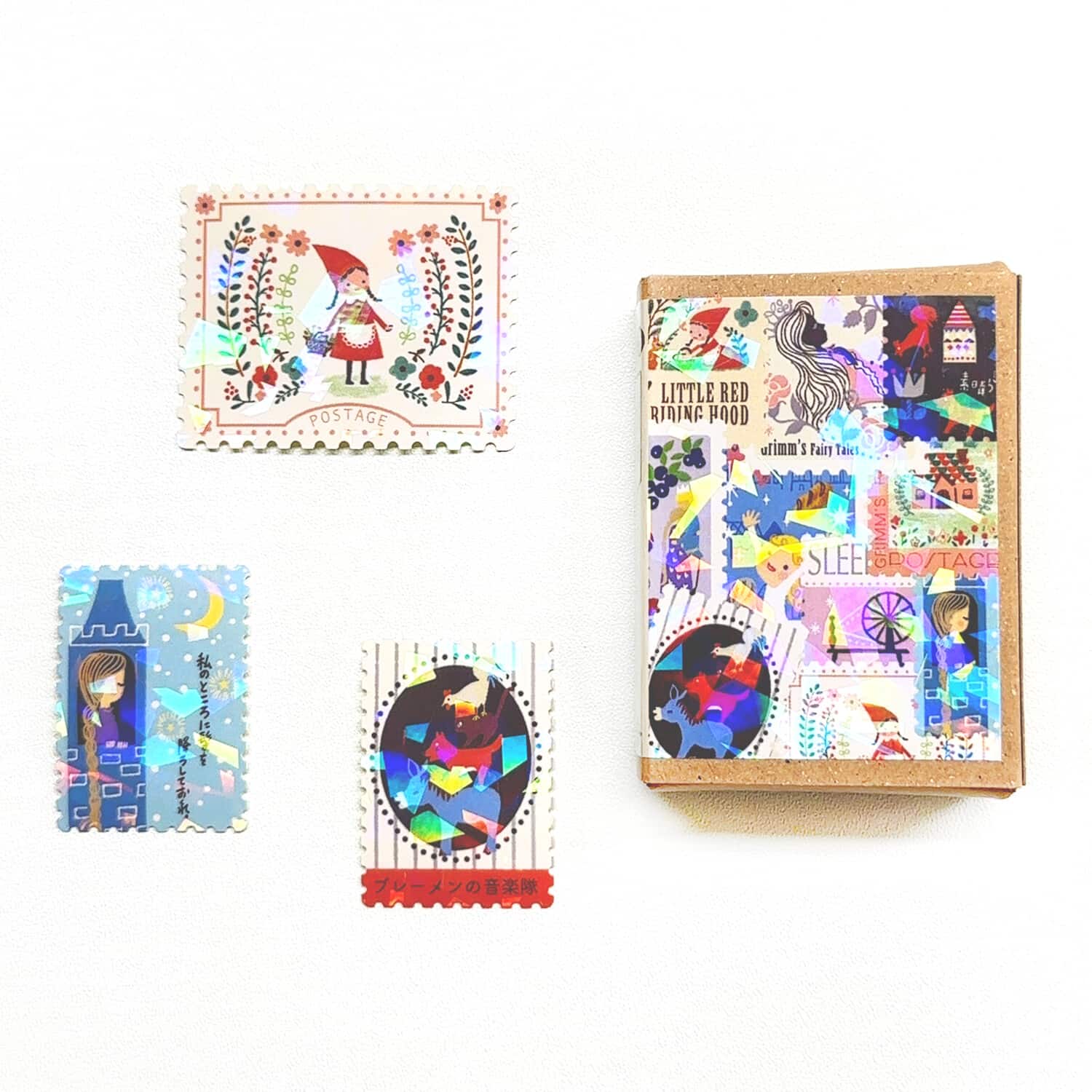 Little Red Riding Hood Grimm's Fairy Tales 2 Kirapika matchbox flake stickers | Shinzi Katoh