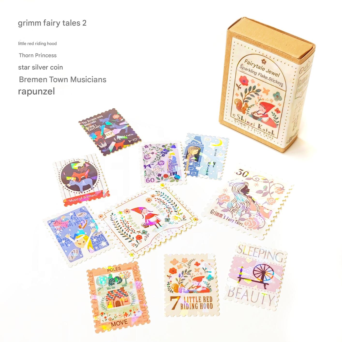 Little Red Riding Hood Grimm's Fairy Tales 2 Kirapika matchbox flake stickers | Shinzi Katoh