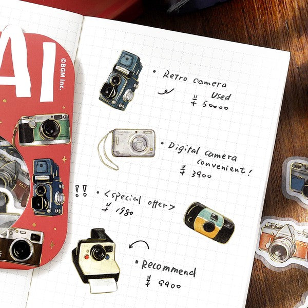 Lots of Cameras | Ippai | Planner Flake Stickers | BGM