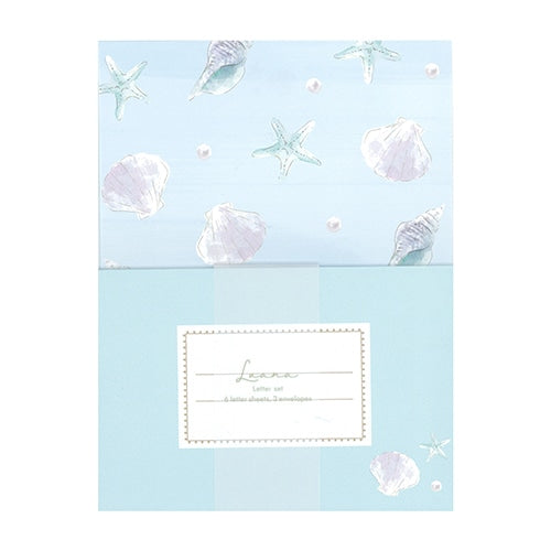Luana Beach Seashells Blue Letter Writing Set