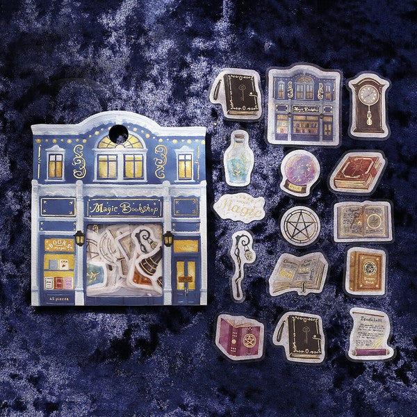 Magic Antiquarian Bookstore | 'Shopping Arcade' Series | Planner Flake Stickers | BGM