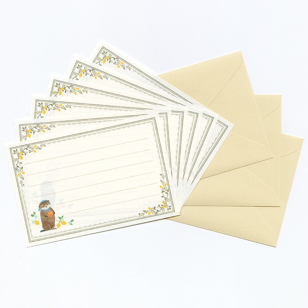 Mini Letter Writing Set | A Sea Otter And Shell Madeleines 'Ressa'